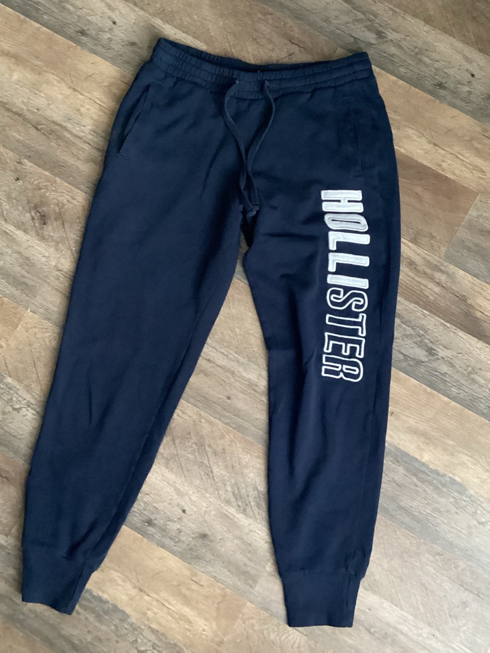 Hollister Navy Logo Jogger Sweatpants